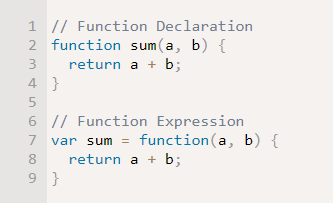 Объявление Function Declaration